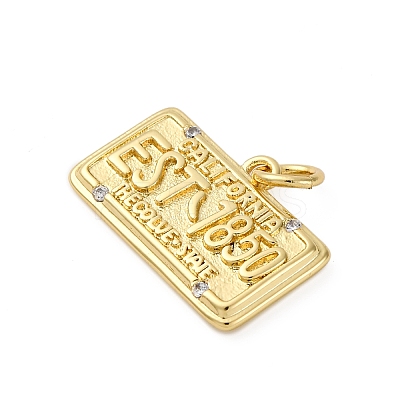 Brass Micro Pave Cubic Zirconia Pendants KK-P308-36G-1