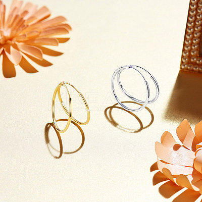 925 Sterling Silver Hoop Earrings JE670B-02-1
