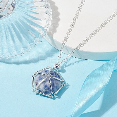 Stainless Steel Macrame Pouch Empty Stone Holder for Pendant Necklace Making NJEW-JN04532-03-1