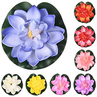 Artificial EVA Foam Lotus Leaf & Flower AJEW-SP0003-26E-1