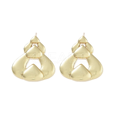 Hollow Teardrop Brass Stud Earrings EJEW-Q811-10G-1