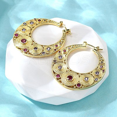 Brass Hoop Earrings EJEW-Z086-07G-1