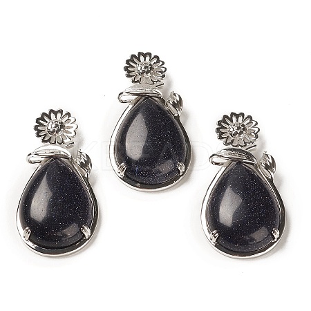 Synthetic Blue Goldstone Pendants G-A031-02P-09-1