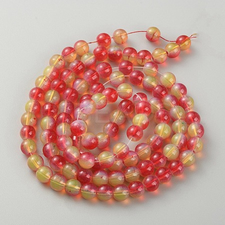 Imitation Jade Glass Beads Strand GLAA-WH0038-07B-1