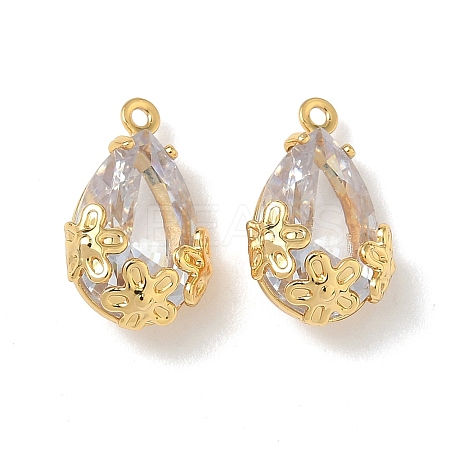 Brass Micro Pave Cubic Zirconia Pendants KK-Z136-06G-01-1