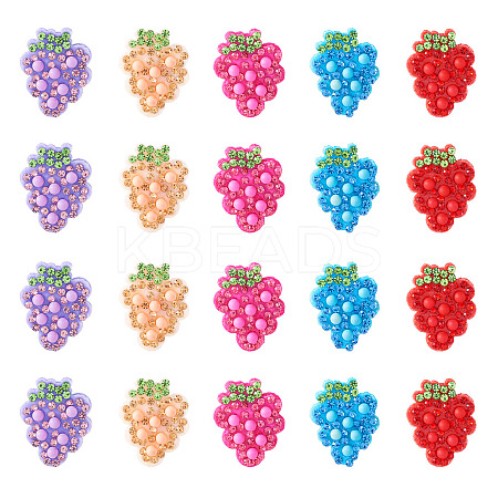 20Pcs 5 Colors Rhinestone Patches PATC-TA0001-07D-1
