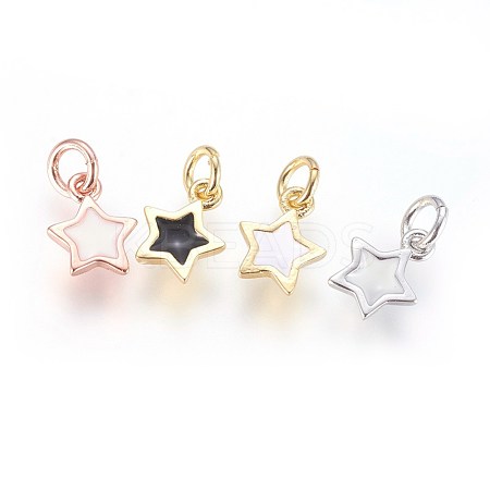Enamel Brass Charms KK-G364-18-1