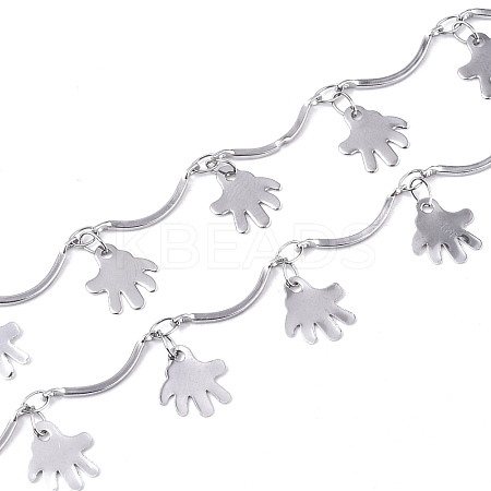 Tarnish Resistant 304 Stainless Steel Curved Bar Link Chains CHS-T004-02-1