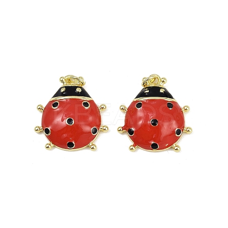 Brass Enamel Pendants KK-H072-03G-1