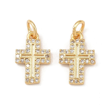 Brass Micro Pave Cubic Zirconia Pendants KK-G544-20G-1
