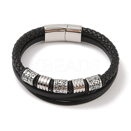 Braided Microfiber Leather Multi-strand Bracelets BJEW-B096-07B-1