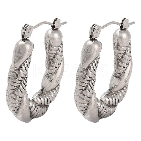 Non-Tarnish 304 Stainless Steel Teardrop Hoop Earrings EJEW-K259-03P-1