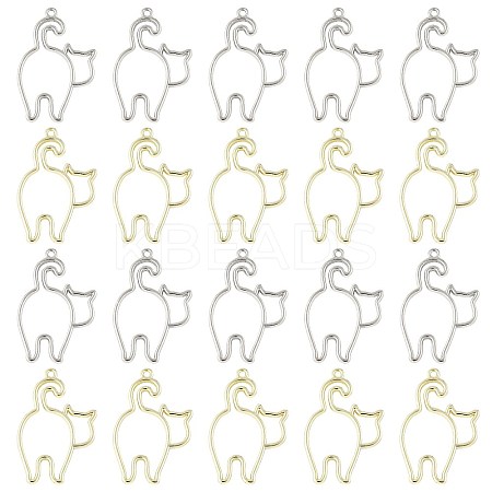 20Pcs 2 Colors Alloy Open Back Bezel Pendants FIND-FS0005-14-1