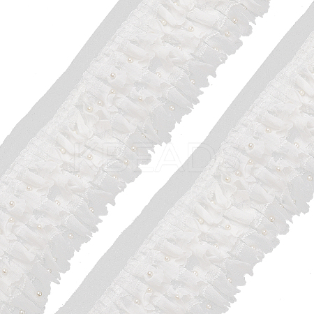 3-Layer Nylon Pleated Lace Trims OCOR-WH0082-40-1