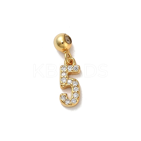 925 Sterling Silver Micro Pave Clear Cubic Zirconia European Dangle Charms STER-A045-01G-5-1