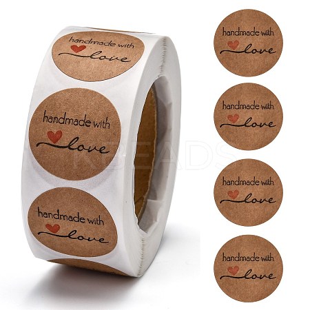 Self-Adhesive Kraft Paper Gift Tag Stickers LS-DIY-G013-A01-1