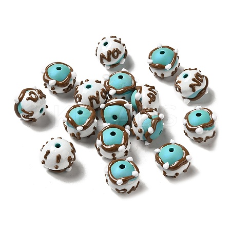 Hand Painted Acrylic with Enamel Beads MACR-K354-38H-1