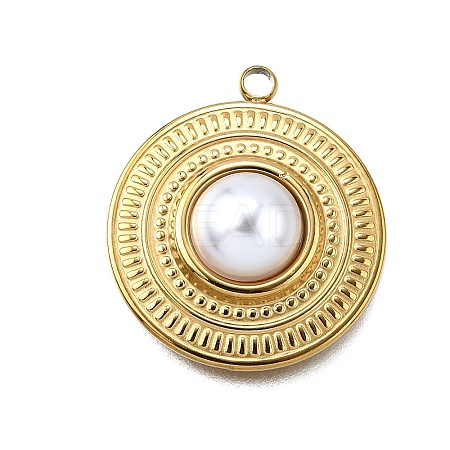 Plastic Pearl Pendants STAS-Q360-03D-G-1