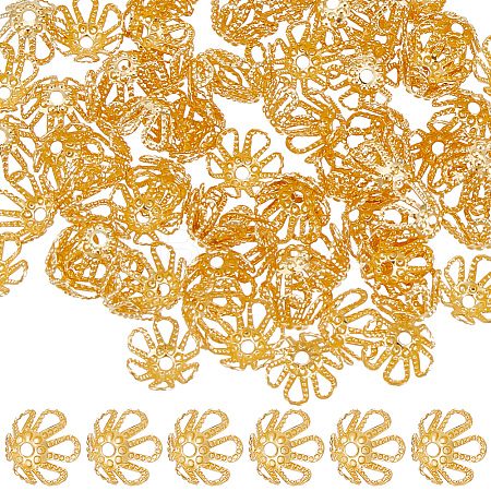 200Pcs Brass Bead Caps KK-BBC0012-40-1