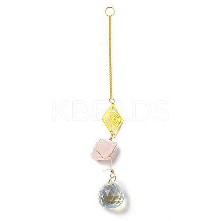 Wire Wrapped Nuggets Natural Quartz Crystal Pendant Decorations LS-HJEW-C008-01B-G-1