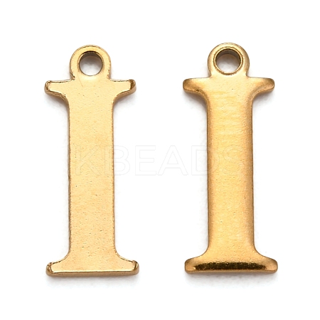 Ion Plating(IP) 304 Stainless Steel Alphabet Charms STAS-H122-I-G-1