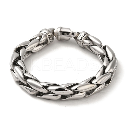 Non-Tarnish 304 Stainless Steel Chunk Wheat Chain Bracelets for Women Men BJEW-Q341-08P-1
