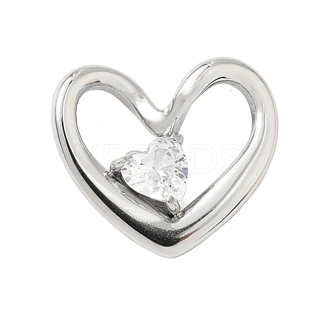 304 Stainless Steel Rhinestone Pendants STAS-P401-02P-1