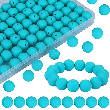 80Pcs Round Silicone Focal Beads SIL-SZ0001-24-01-1