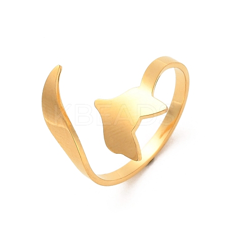 304 Stainless Steel Open Cuff Rings LS-RJEW-Q808-02F-G-1