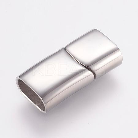 Tarnish Resistant 304 Stainless Steel Magnetic Clasps with Glue-in Ends STAS-G136-05P-1