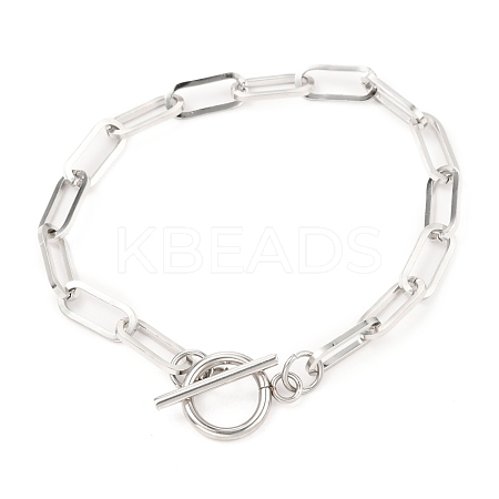 Tarnish Resistant Unisex 304 Stainless Steel Paperclip Chain Bracelets BJEW-H541-03A-P-1