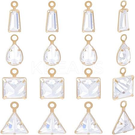 56Pcs 4 Style Brass Cubic Zirconia Charms Sets ZIRC-BBC0001-66-1