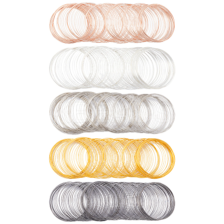 500Pcs 5 Colors Steel Memory Wire FIND-SP0002-10-1