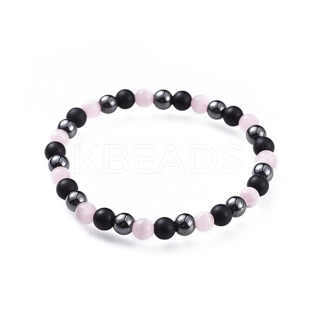 Cat Eye Stretch Bracelets BJEW-JB04591-03-1