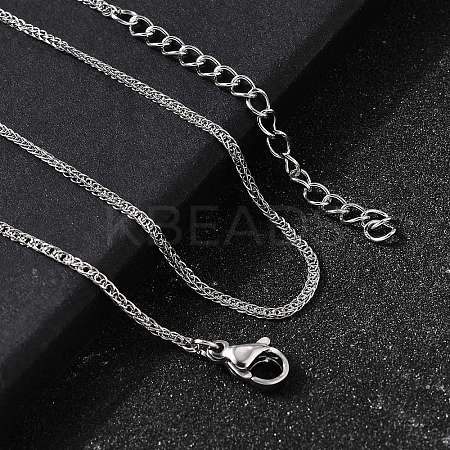 1.2MM 304 Stainless Steel Wheat Chain Necklaces for Men STAS-V011-03A-P-1