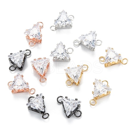 Brass Clear Cubic Zirconia Links ZIRC-G170-08-1