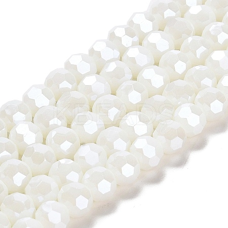 Electroplate Opaque Glass Beads Strands EGLA-A035-P8mm-A01-1