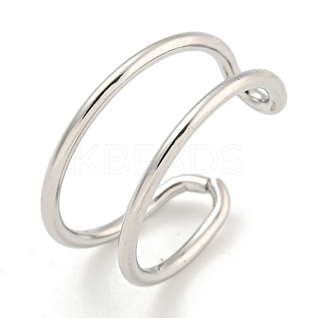 Non-Tarnish 304 Stainless Steel Hollow Open Cuff Ring for Women RJEW-A043-12P-1