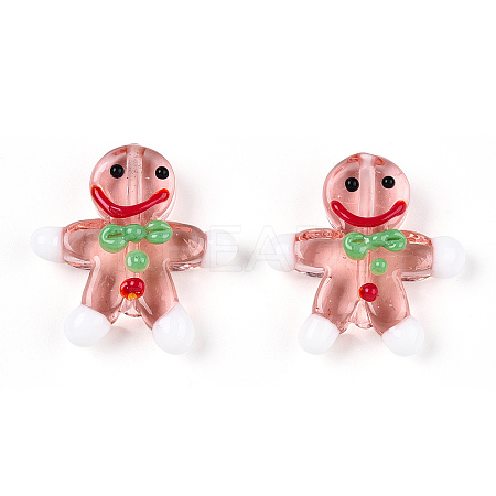 Gingerbread Man Handmade Lampwork Beads LAMP-G150-04F-1