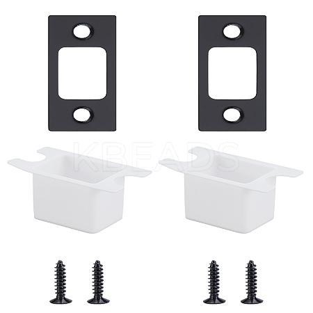 2 Sets 201 Stainless Steel Door Reinforcement Plate with Screws AJEW-LP0001-31EB-1