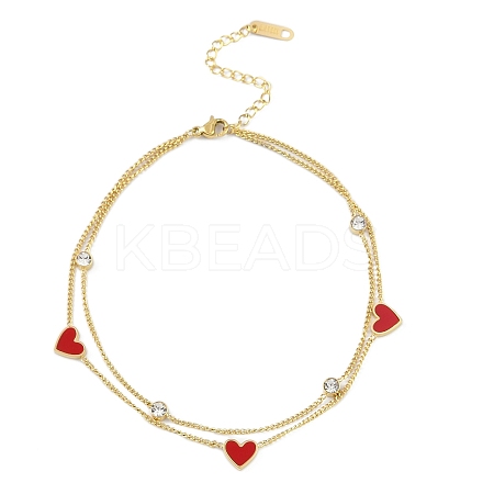 Ion Plating(IP) 304 Stainless Steel Double Layered Bracelets for Women BJEW-K254-18G-02-1