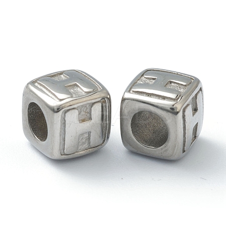 Tarnish Resistant 304 Stainless Steel European Beads STAS-H145-01H-P-1
