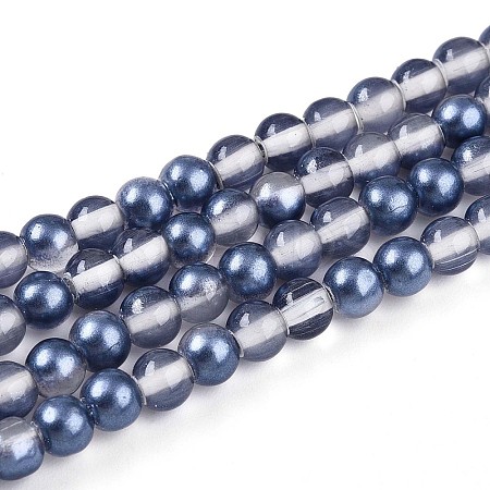 Baking Paint Transparent Glass Beads Strands DGLA-N011-4mm-08-1