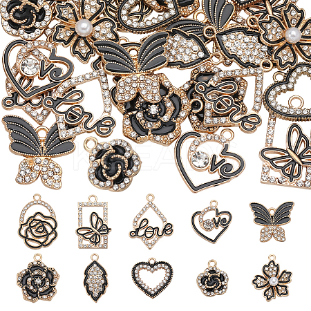 40Pcs 10 Style Alloy Enamel Pendants FIND-SC0008-32-1