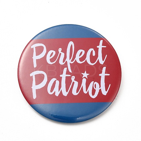 Independence Day Flat Round Tinplate Badge Pins LS-JEWB-G021-01H-1