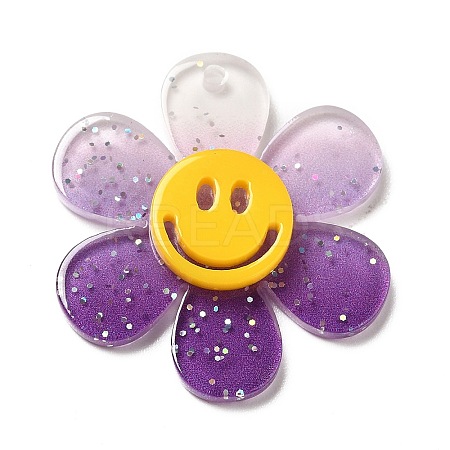 Gradient Color Transparent Acrylic Pendants OACR-H004-01C-1