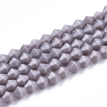 Opaque Solid Color Glass Beads Strands GLAA-Q080-4mm-B01-1