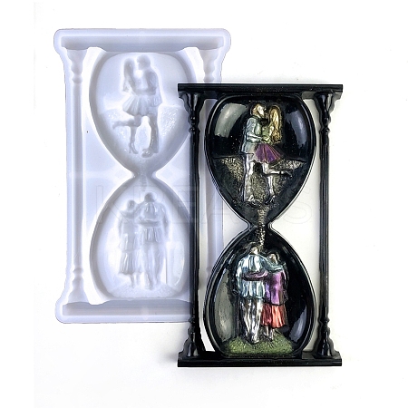 Valentine's Day Couple Sand Glass Shape Display Decoration DIY Silicone Statue Mold LS-DIY-K072-03-1