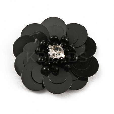 Flower Shape PVC Sequin/Paillette Beading Appliques DIY-WH0308-287F-1