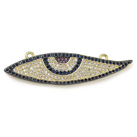 Rack Plating Brass Micro Pave Cubic Zirconia Connector Pendants KK-Z063-34G-1